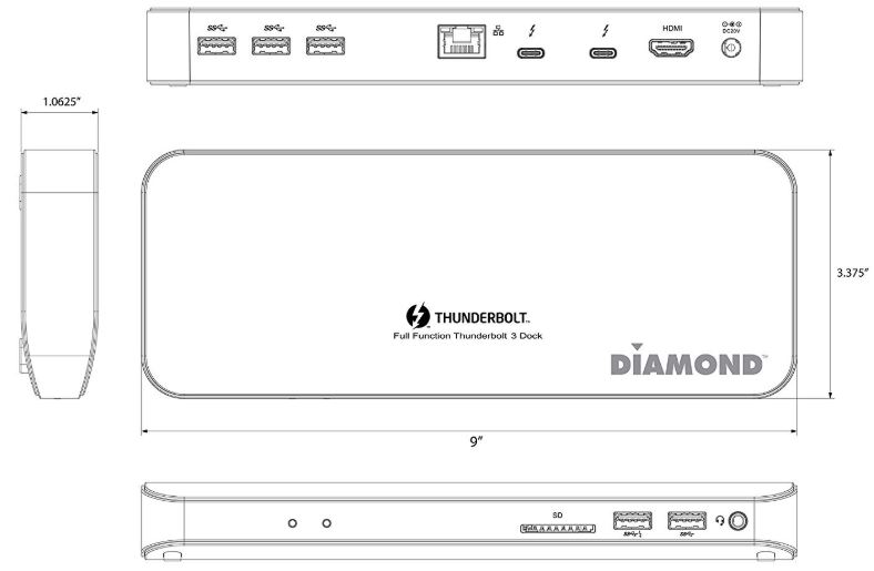 Diamond Multimedia TB3000DS Thunderbolt 3 Docking Station - 웹